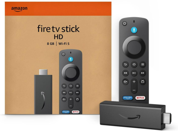 Amazon Fire TV Stick HD, TV en vivo gratuita, Control remoto por voz Alexa, controles de Smart Home, Streaming en HD